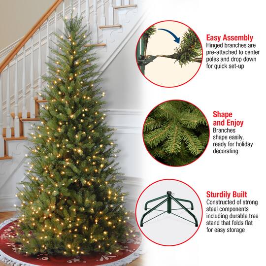 6.5 ft. Pre-Lit Dunhill® Fir Slim Artificial Christmas Tree, Clear Lights